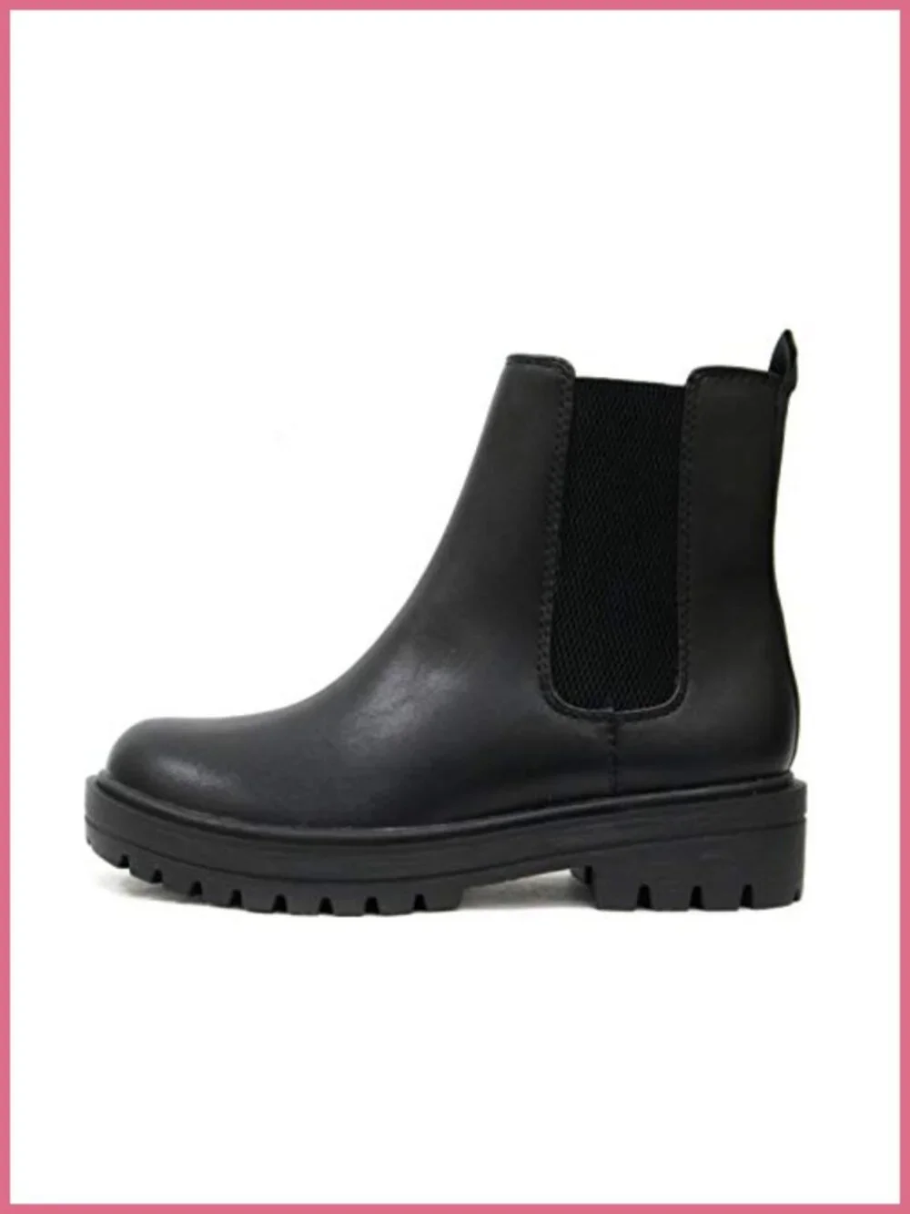 Lug Sole Low Heel Chelsea Ankle Bootie Double Elastic Gore Slip-On